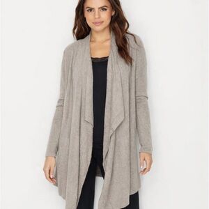 Barefoot dreams | bamboo chic lite grey taupe color size s/m open cardigan soft